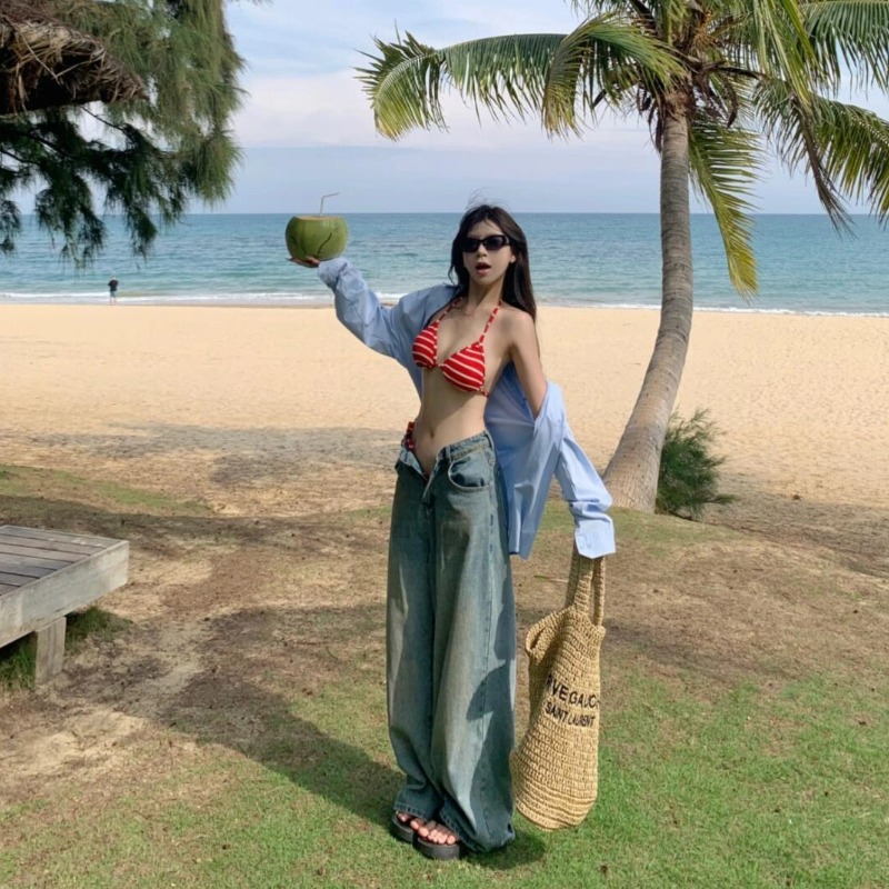 度假氛围感比基尼泳衣欧美辣妹韩