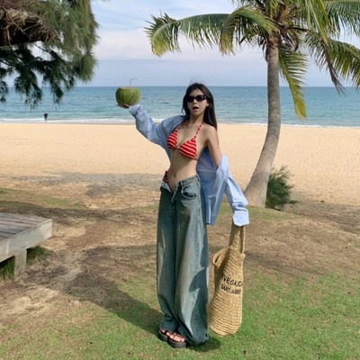 度假氛围感比基尼泳衣欧美辣妹韩