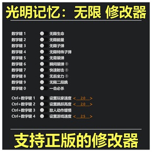 非游戏 支持正版 《光明记忆：无限》修改器 可包更新
