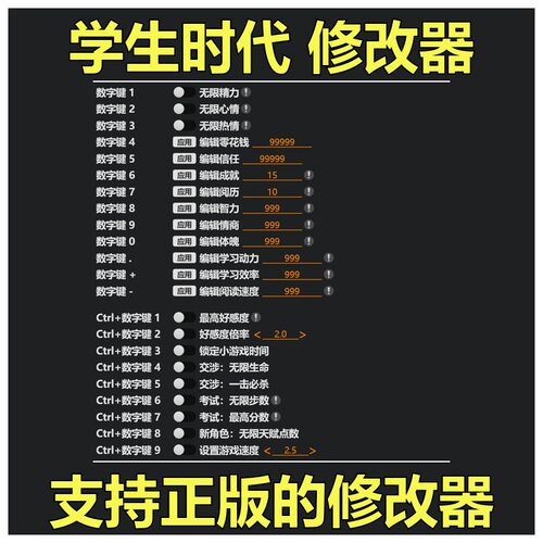 非游戏 支持正版 《学生时代》Studen Age 修改器 可包更新