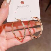 简约冷淡风个性 高级感镶钻耳圈耳环复古时尚 小众设计网红耳环