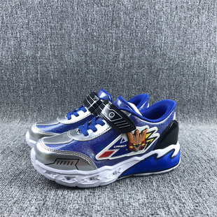 捡漏春新款男童卡通运动鞋轻便舒适减震休闲跑步鞋带闪灯小中童鞋