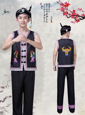 成人葫芦丝演出服男装民族服马甲