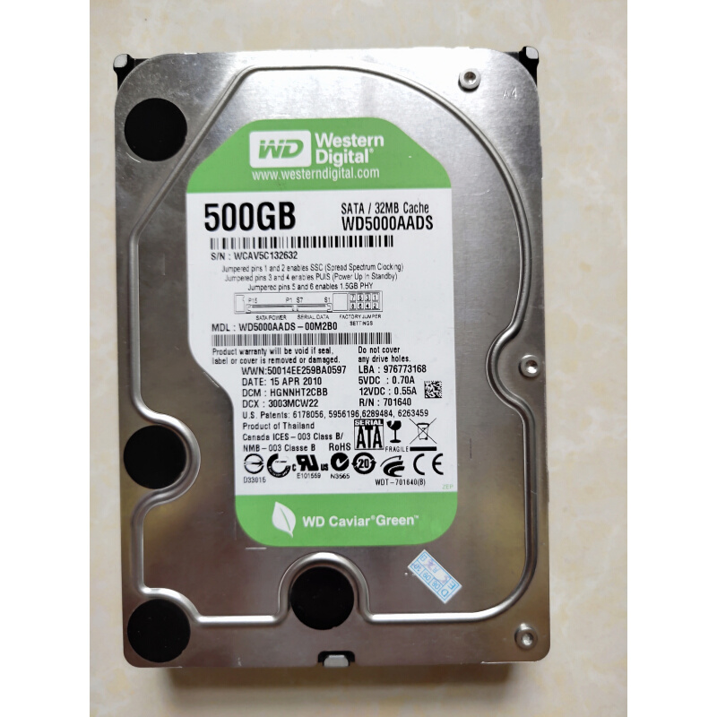 硬盘 500GB WD500GAADS台式机硬盘 录像机硬盘 串口硬盘上海现货