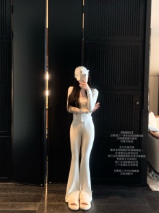 WONG 型～人手B入垂感针织裤 微喇裤 拿手版 春秋厚 王 POET