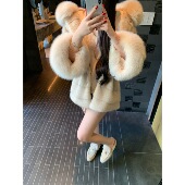 POET ves收腰狐狸毛环保水貂质感年轻皮草外套 WONG 万年女神