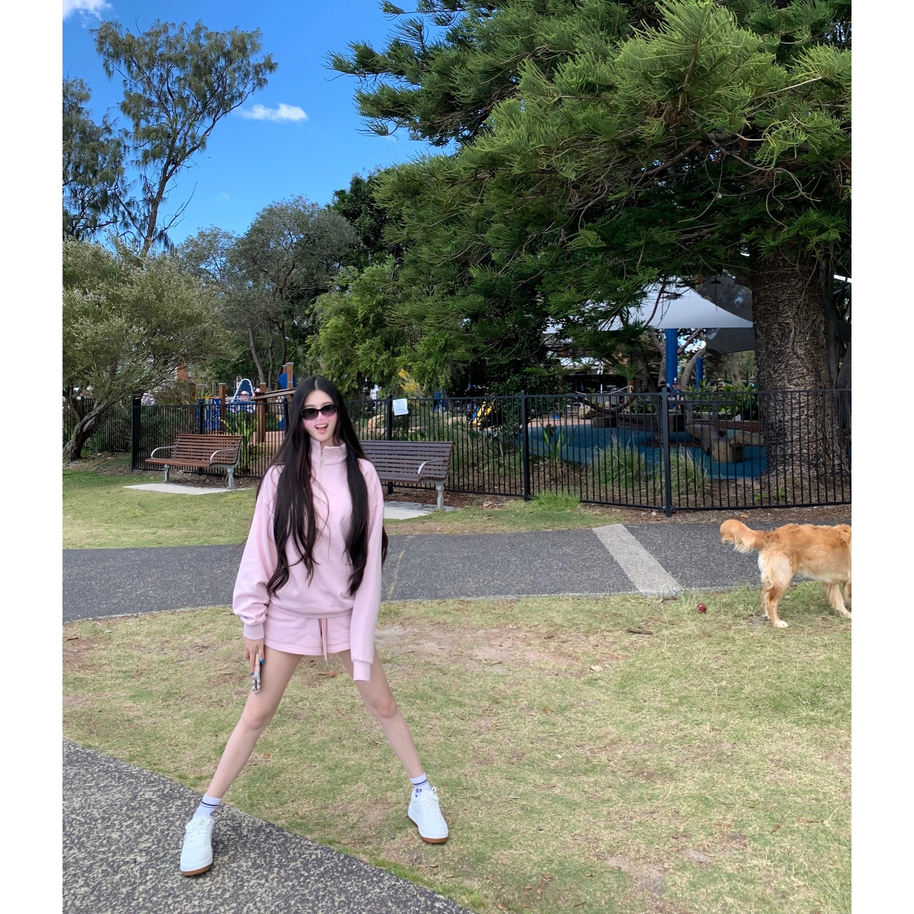 【天菜A*lo】100棉 加绒小立领半拉链松弛时髦老钱少女感私服卫衣
