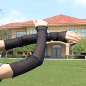 半透明性感冰凉防晒手套袖 子遮阳 纱网袖 臂套弹力网纱长袖 套冰袖