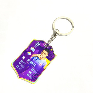 钥匙扣苏亚雷斯乌拉圭fifaonline4足球球迷周边用品球星卡挂件