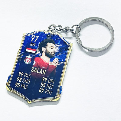 钥匙扣萨拉赫利物浦fifaonline4足球队球迷周边用品小挂件球星卡