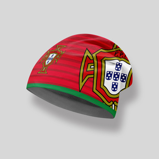 足球训练帽子防寒保暖冬季运动抓绒头套踢球葡萄牙队欧洲杯周边