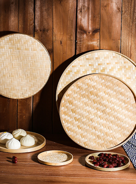 竹编制品绘画舞蹈道具簸箕拍摄道具托盘diy幼儿园装饰婚庆茶叶筛