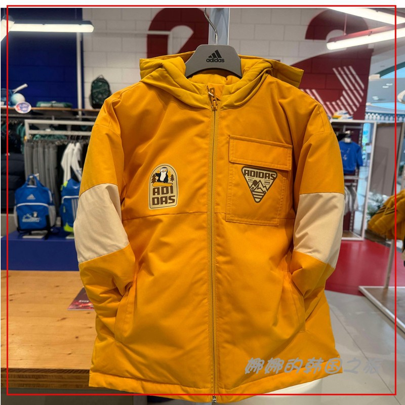 韩国代购adidas阿迪达斯冬季羽绒服儿童男女同款小童外套IN5216