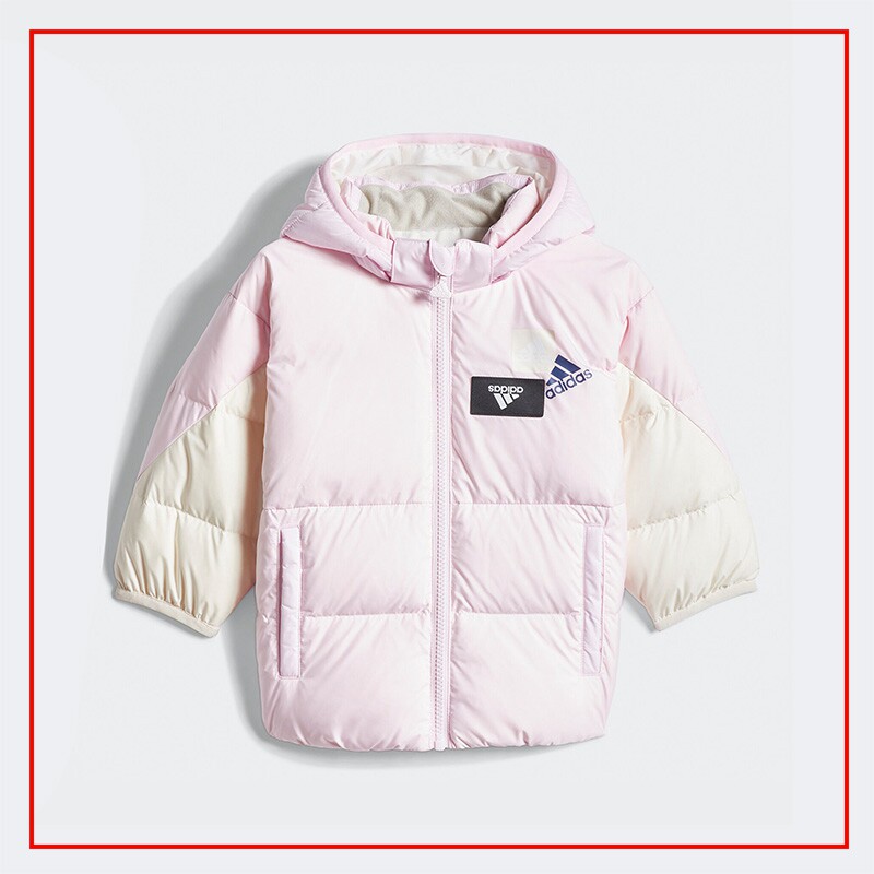 韩国代购Adidas阿迪达斯儿童女童装鹅绒保暖羽绒服轻外套HN6841