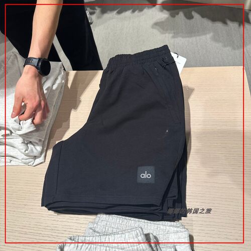 韩国代购Alo DOUBLE TAKE SHOR 7分棉质休闲运动短裤男女同款