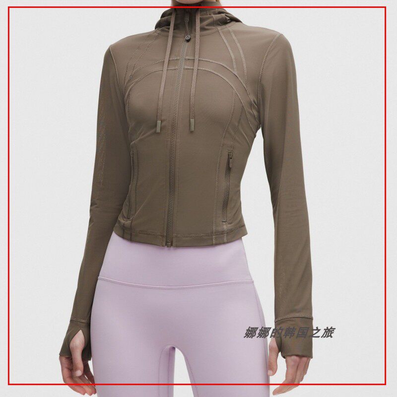 韩国代购lululemon Define 女士短款连帽夹克透气网面LW3JHWS图片