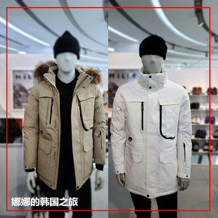 韩国直邮代购MILLET觅乐冬男女中长款户外休闲工装90鹅绒羽绒服厚