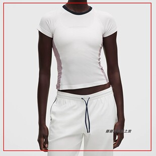 韩国代购lululemon露露乐蒙 Swiftly Tech 女撞色短袖T恤 LW3KHFS