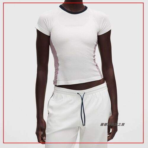 韩国代购lululemon露露乐蒙 Swiftly Tech 女撞色短袖T恤 LW3KHFS