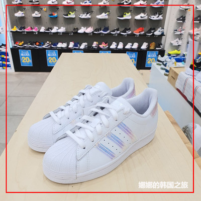 韩国代购ADIDAS阿迪达斯SUPERSTAR J镭射贝壳头板鞋小白鞋FV3139