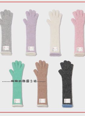 韩国代购rockfish秋冬绒毛长款手套舒适可爱少女甜美时尚单品保暖