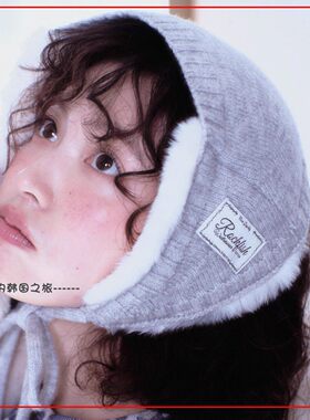 韩国代购rockfish 新款针织毛绒耳罩保暖耳套 可爱少女甜妹穿搭