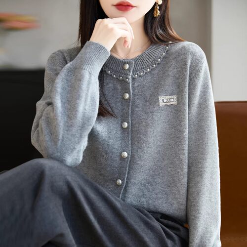 针织开衫外套女新款春秋上衣毛衣