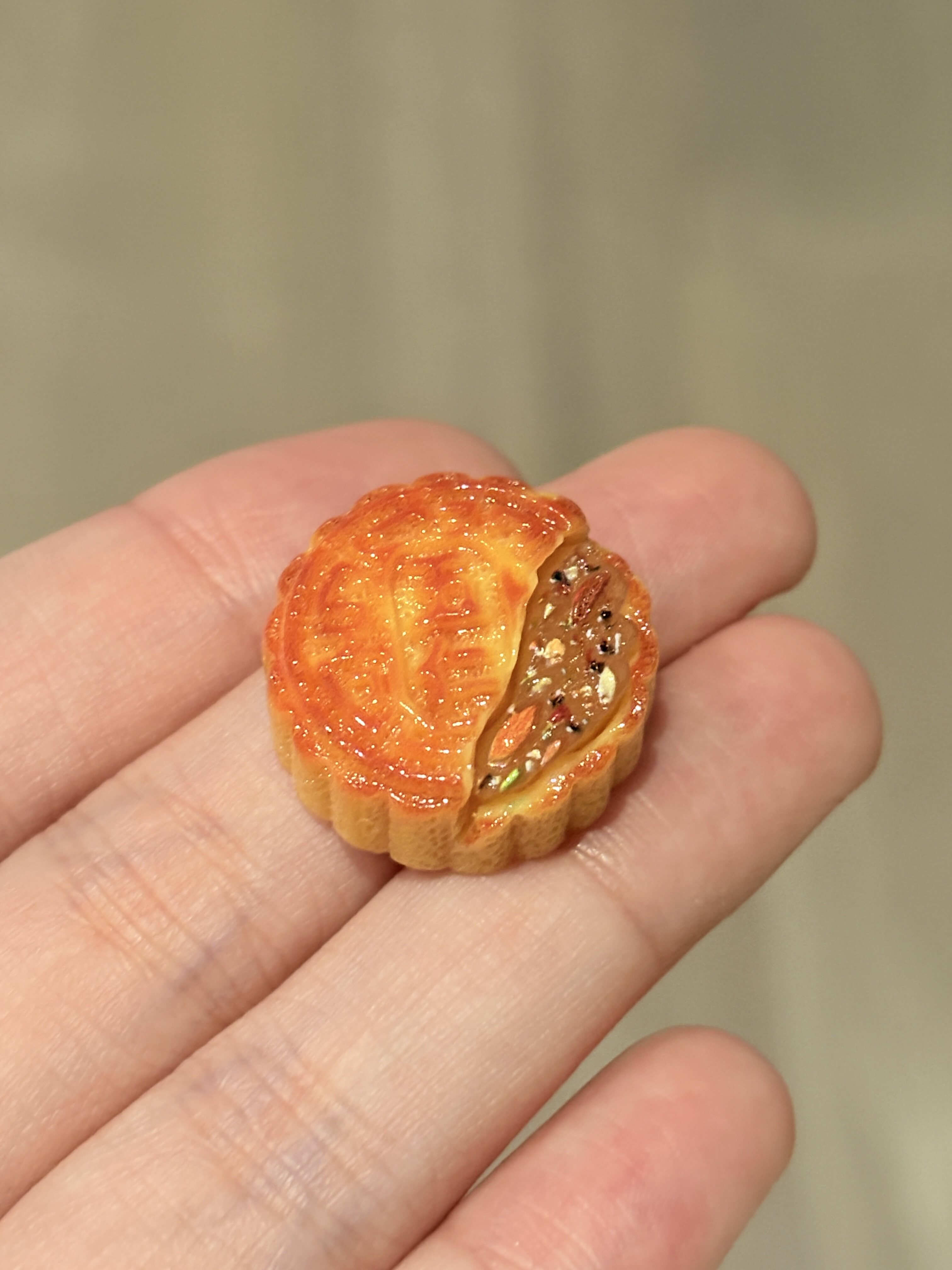 【仿真甜点系列】迷你可爱中秋月饼造型树脂摆件创意桌面装饰