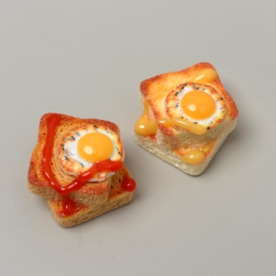 【流心蛋吐司】树脂配件立体迷你仿真食物食玩过家家娃娃屋diy