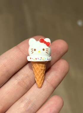 【仿真甜点系列】迷你Hello Kitty冰淇淋树脂摆件桌面装饰