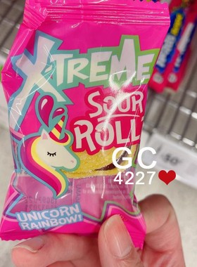 Gc4227澳洲直邮X Treme UNICORN RAINBOW彩虹独角兽酸味卷软糖40g