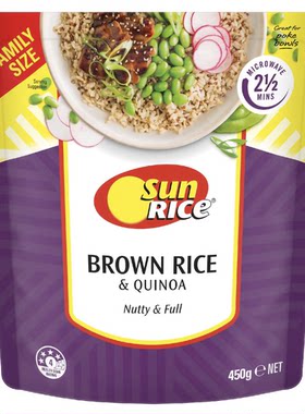 澳洲代购直邮 sunrice 微波炉快捷餐2分钟糙米藜麦袋装 450g 1袋