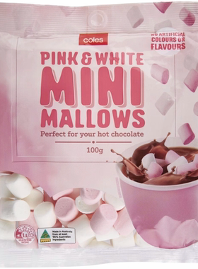 澳洲代购直邮Coles Pink And White Marshmallows 热饮点缀棉花糖