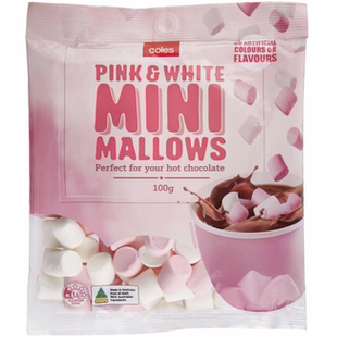 澳洲代购直邮Coles Pink And White Marshmallows 热饮点缀棉花糖