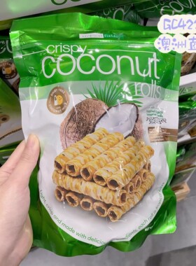 澳洲直邮 tropical fields 椰子卷香酥芝麻松脆椰奶蛋卷零食 285g