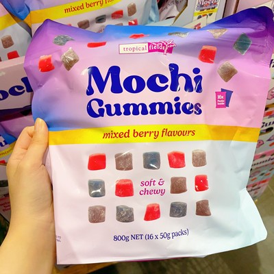 澳洲代购直邮tropical fields迷你麻薯软糖柑橘芒果味800g 16小袋