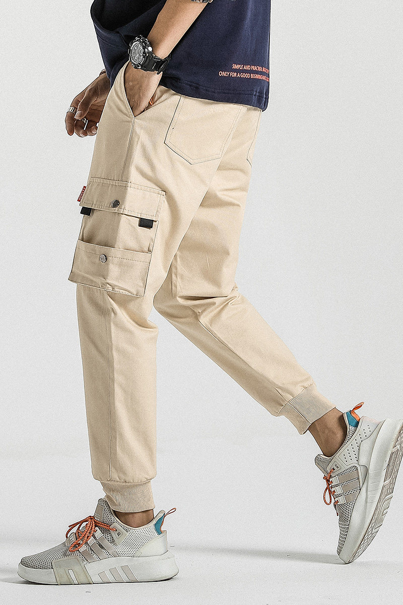 khaki jogger cargo pants men casual chino ankle trousers 8xl