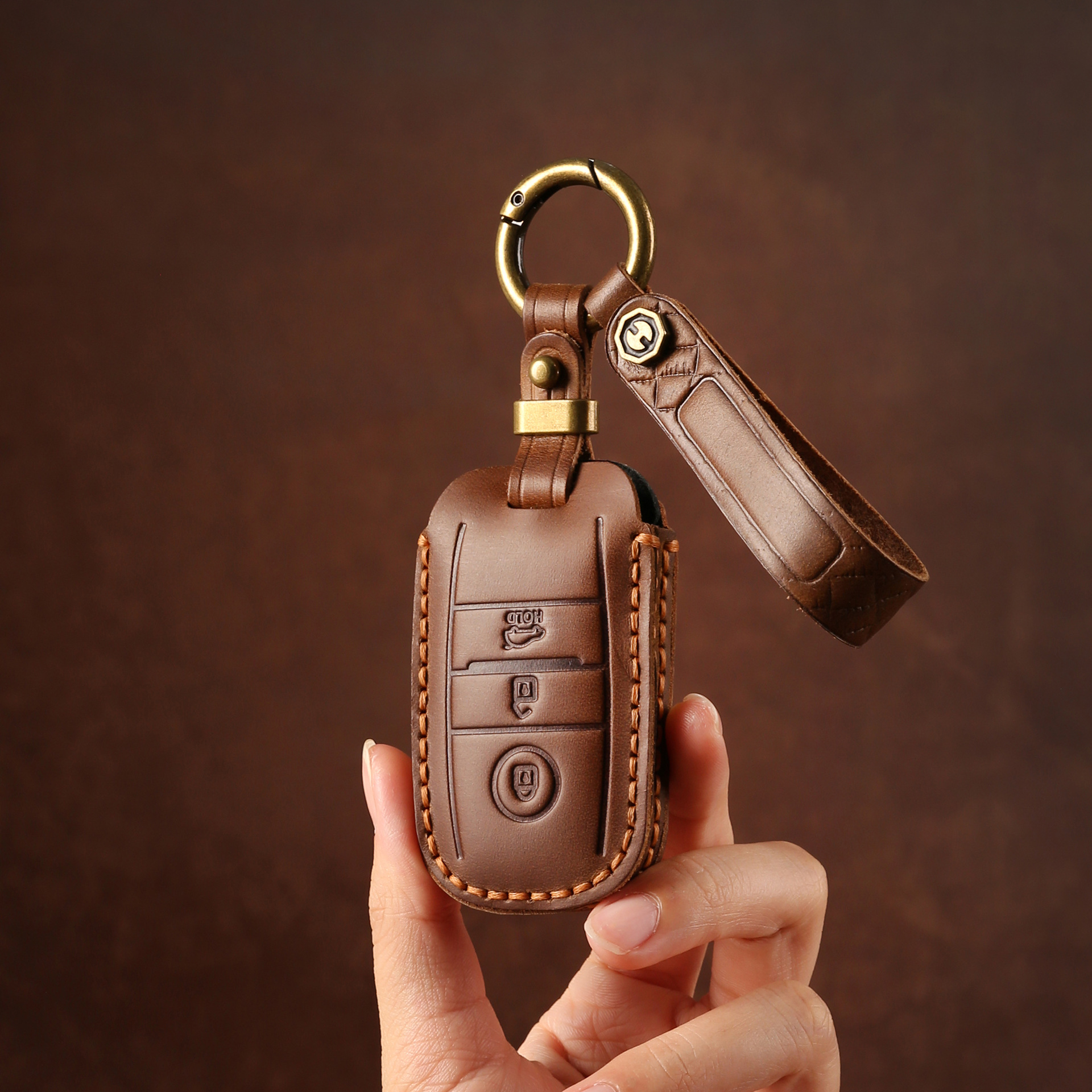 适用起亚K3汽车钥匙套K4智跑kx3奕跑kx57钥匙包CROSS索兰托K5真皮