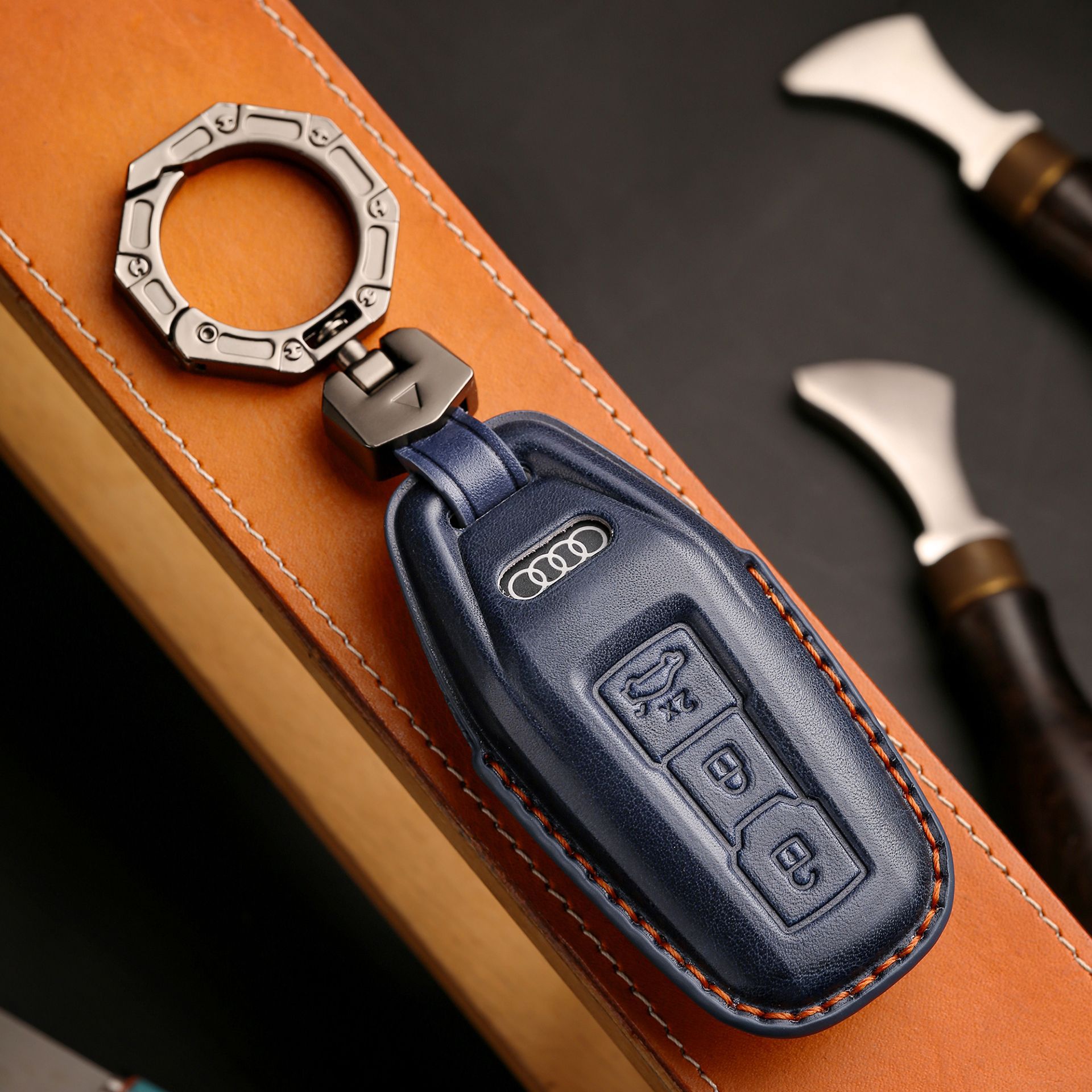 适用于2026新款奥迪a5l钥匙套25款奥迪A6L汽车专用钥匙包壳扣真皮