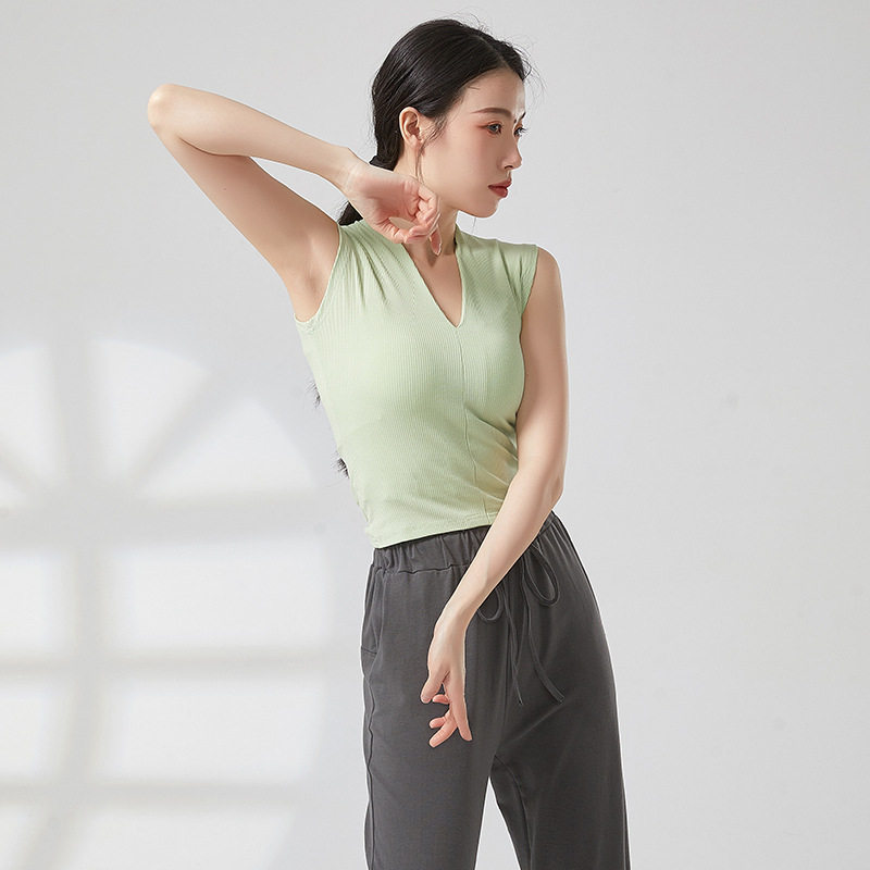 现代舞背心无袖V领形体训练服舞蹈生日常跳舞穿搭练功服上衣夏季