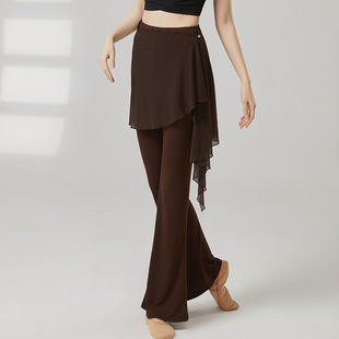 古典舞练功服形体裤 女老师现代舞遮臀假两件裙裤 子 微喇叭裤 舞蹈裤