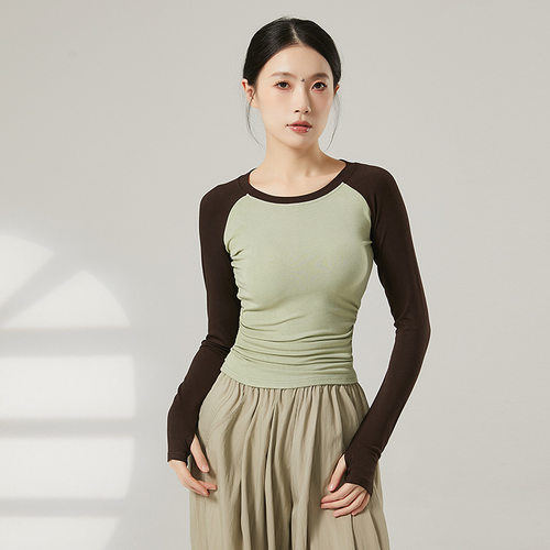 共妍现代舞长袖瑜伽上衣训练服女