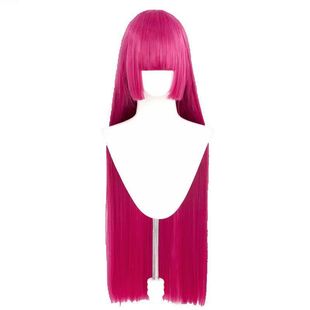 美妙天堂北条索菲cos假发真头旋玫红色1米长直发万用毛娘专用