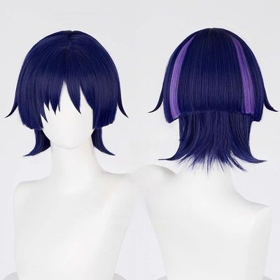 现货玫瑰网散兵cos假发混丝挑染高温丝