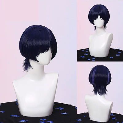 散兵cos假发原神系列动漫游戏流浪者锅盖头造型二次元挑染现货