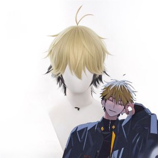 时光人 夏斐cos假发 头皮顶双拼色反翘短发cosplay