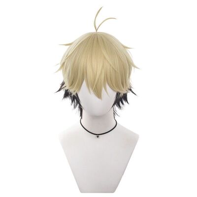 时光人 夏斐cos假发 头皮顶双拼色反翘短发cosplay