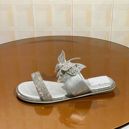 4B5965SG04/1CM断码撤柜清处理休闲拖鞋露趾清爽夏季水钻蝴蝶结