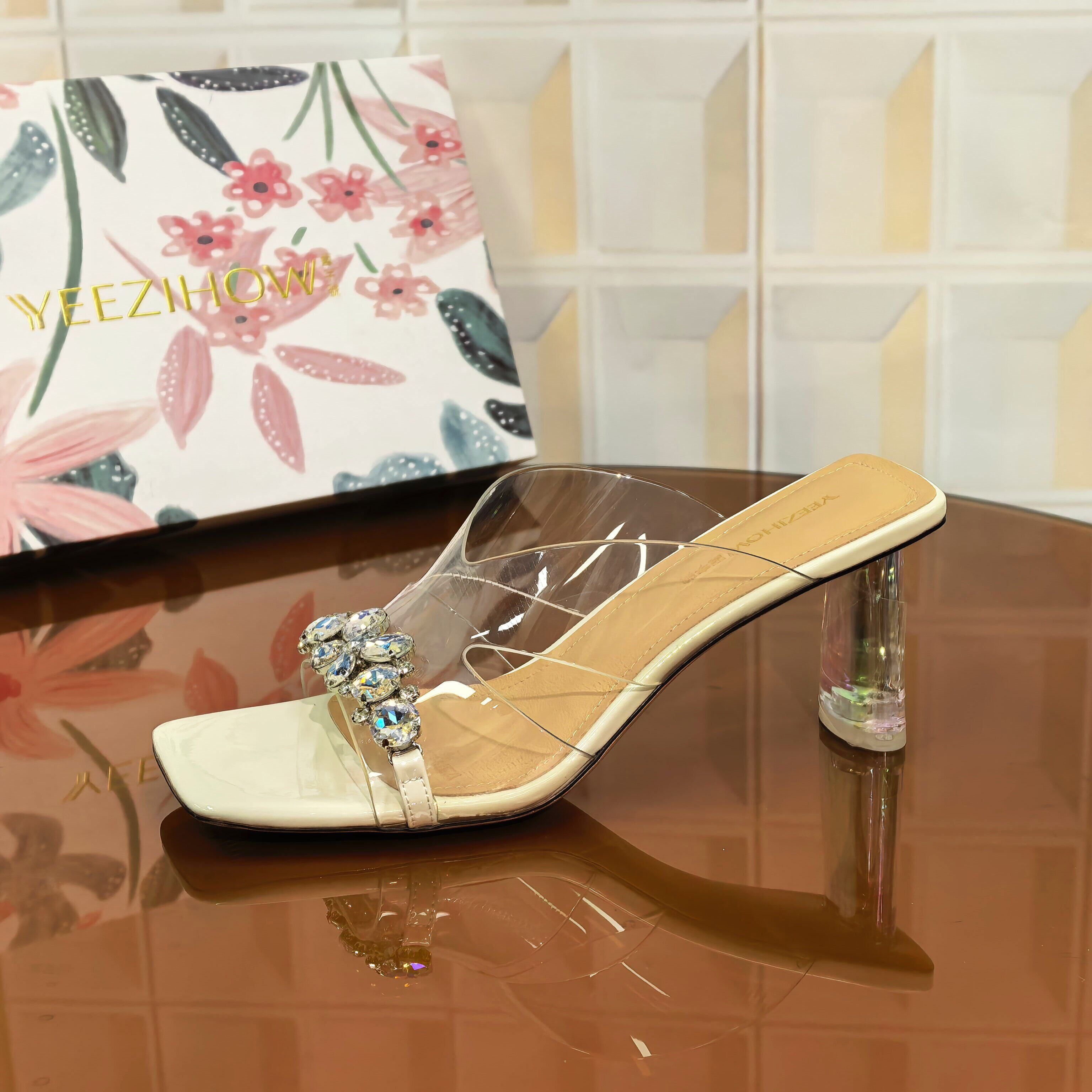 6620/5CM漆皮断码撤柜清仓处理女士时装凉鞋高跟一字带夏季仙女风