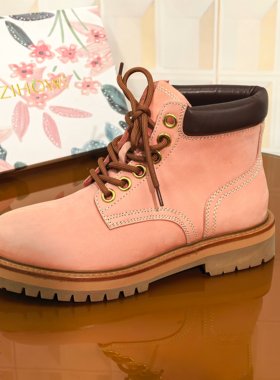 9390/3CM牛皮断码撤柜清仓处理秋冬靴子增高马丁靴磨砂皮时尚气质